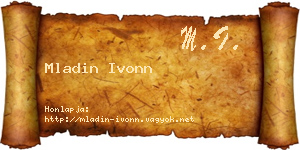 Mladin Ivonn névjegykártya
